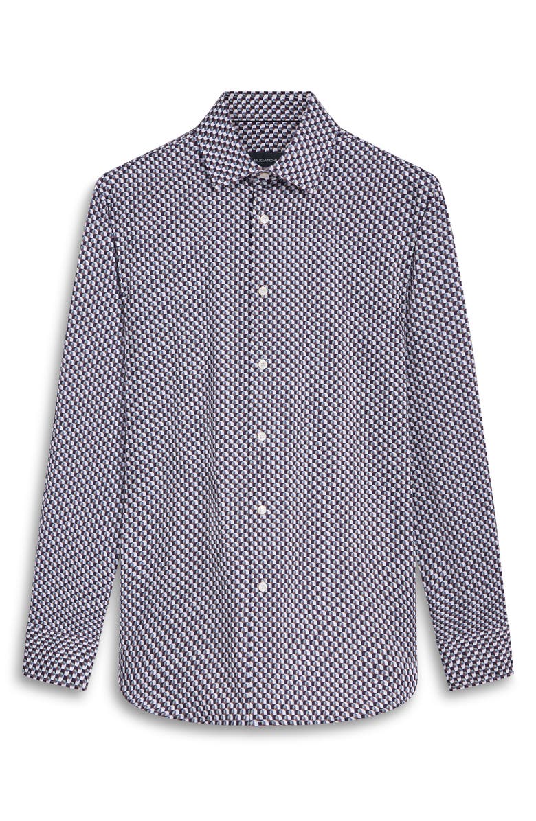 Bugatchi James OoohCotton<sup>®</sup> Geo Print Button-Up Shirt, Alternate, color, 