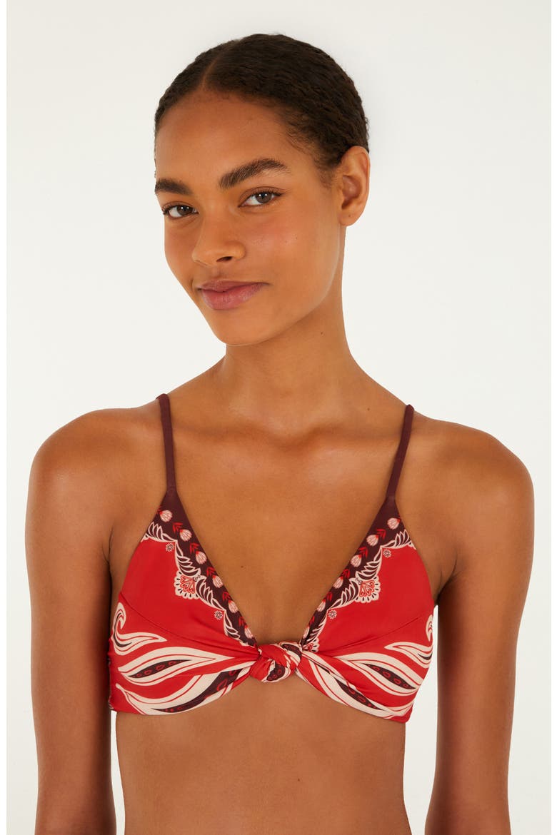 Ainika Garden Bikini Top, Alternate, color, RED