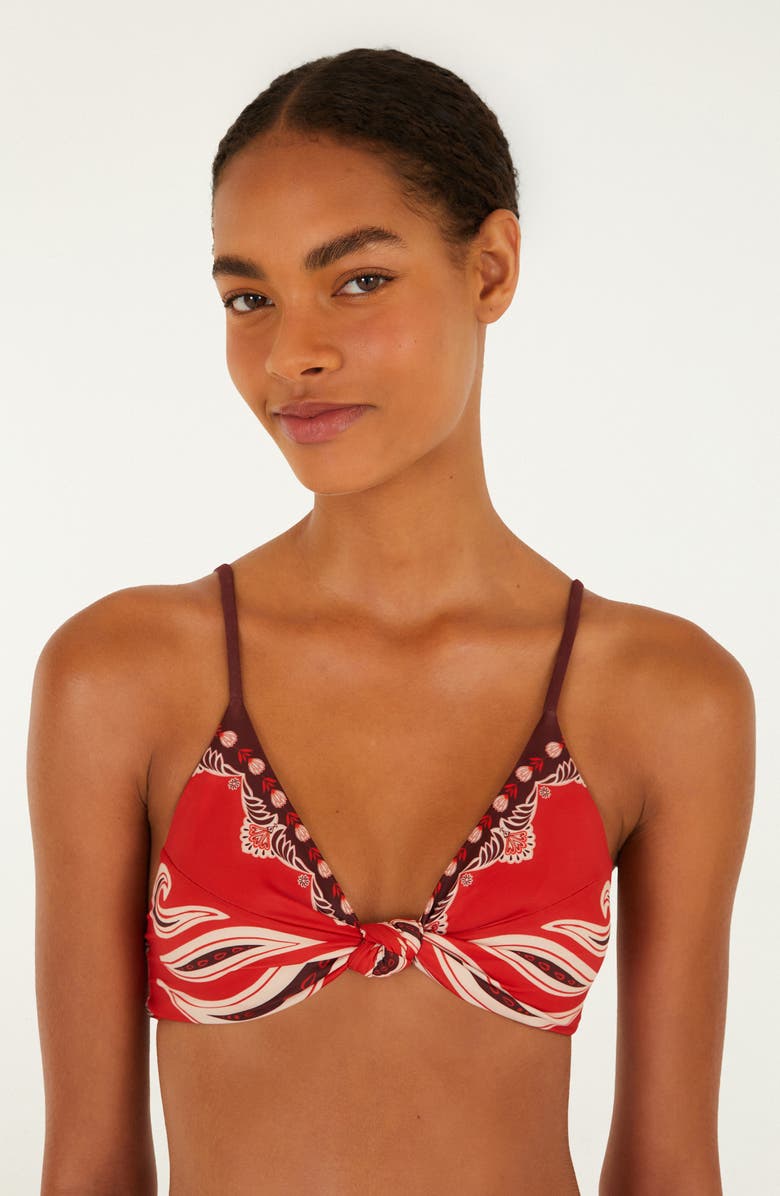 FARM Rio Ainika Garden Bikini Top, Alternate, color, Red