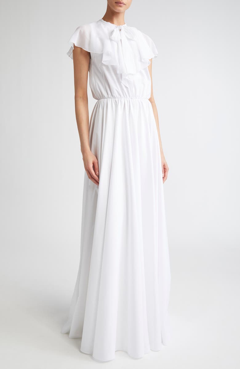 Giambattista Valli Flutter Overlay Cotton Dress, Alternate, color, White