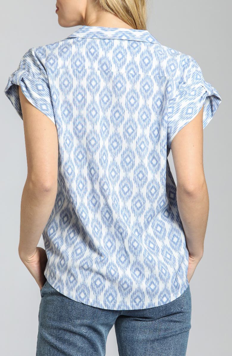 APNY Tab Cuff Print Cotton Top, Alternate, color, 