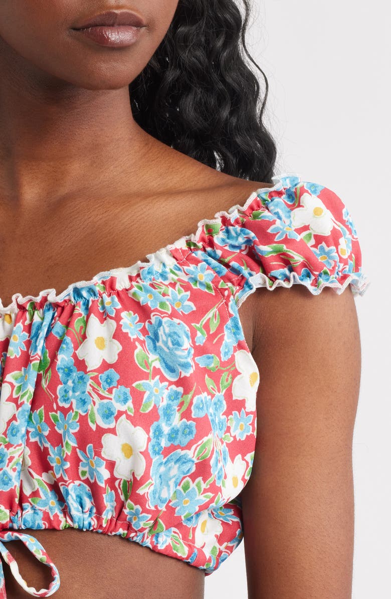 Bella Venice Izzy Floral Crop Top, Alternate, color, Blue Multi