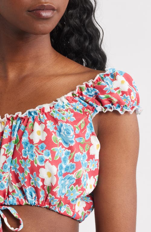 Bella Venice Izzy Floral Crop Top In Multi