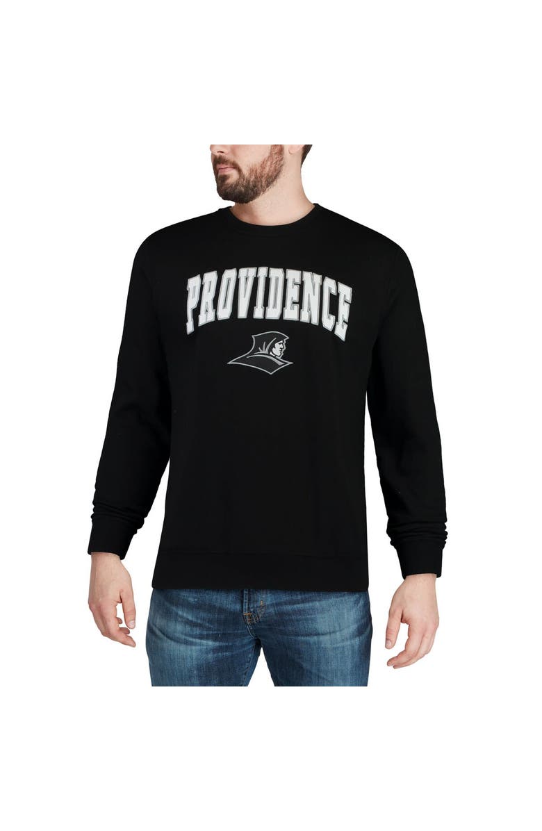 COLOSSEUM Men's Colosseum Black Providence Friars Arch & Logo Crew Neck Sweatshirt, Alternate, color, Black