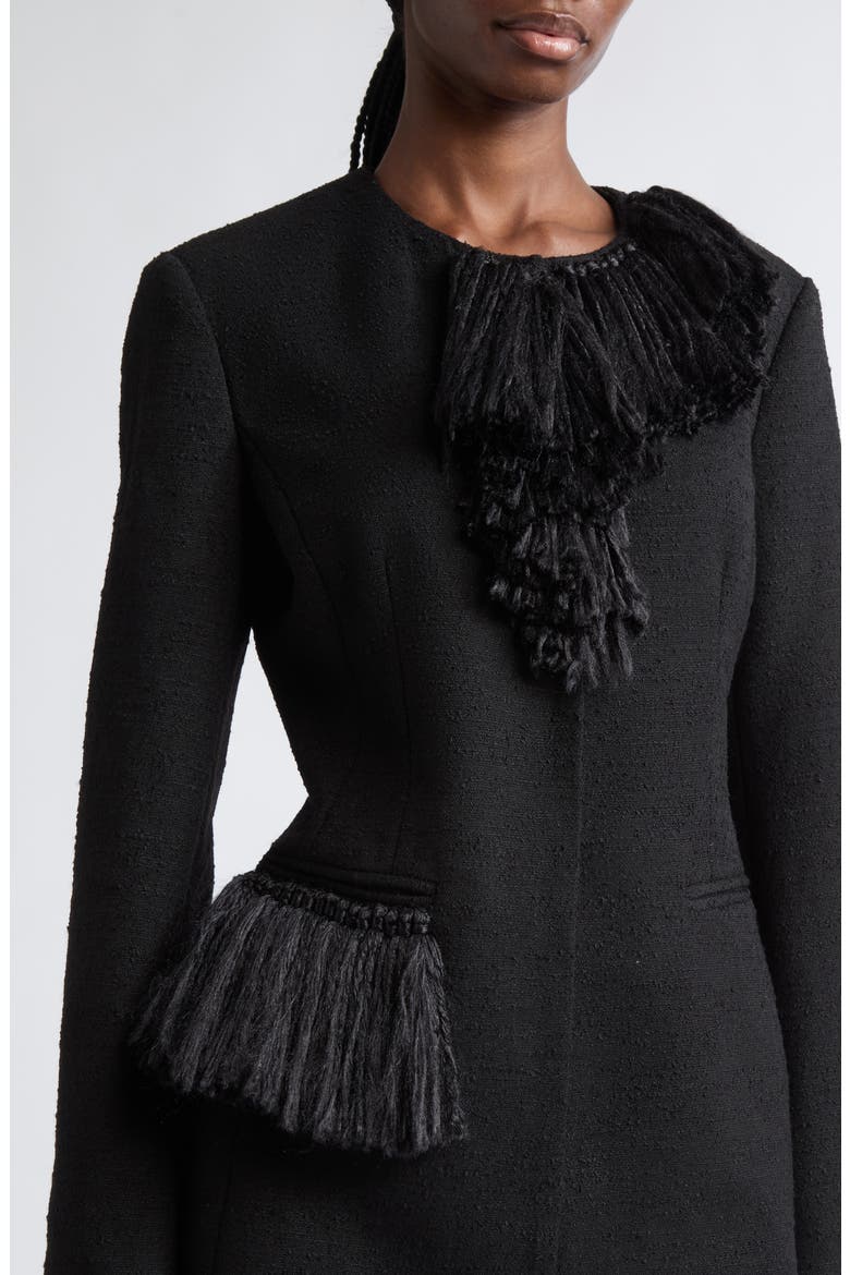 Matilde Virgin Wool Blend Fringe Jacket, Alternate, color, BLACK