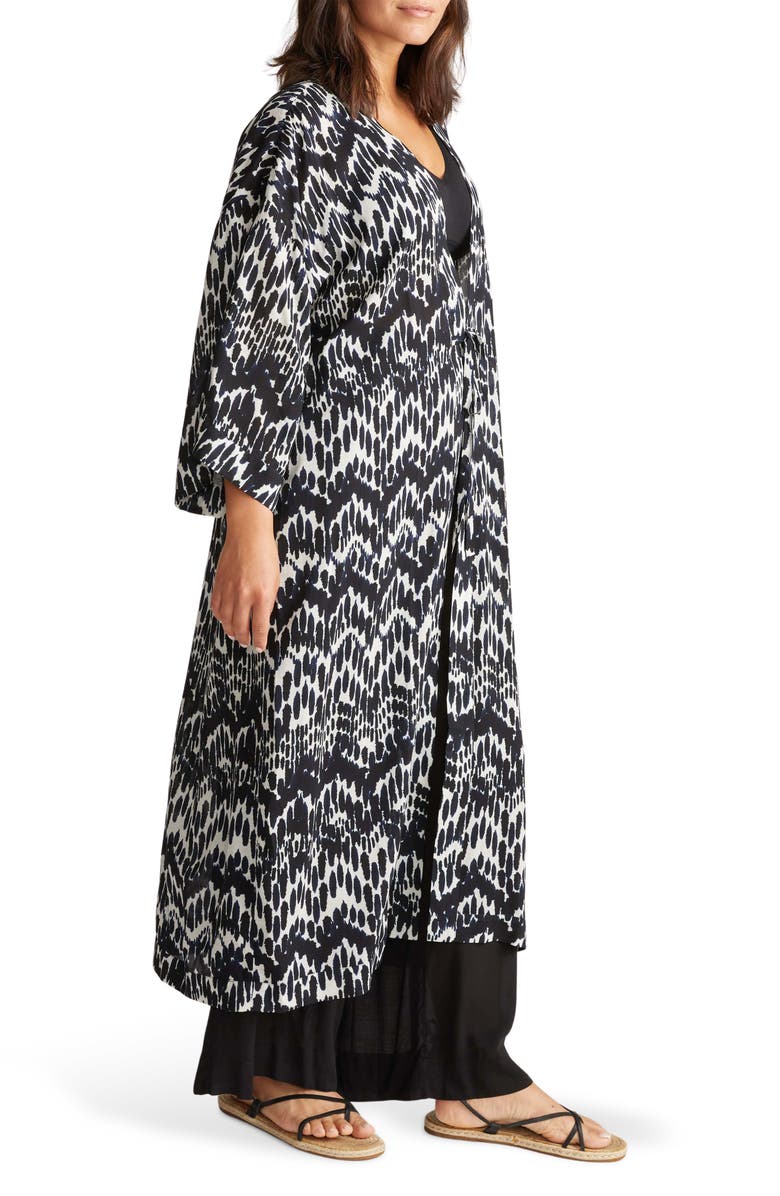 Universal Standard Paint Print Cover-Up Duster, Alternate, color, Navy Paint Print