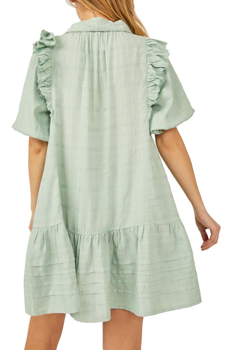 Elora Tonal Windowpane Check Minidress, Alternate, color, MERMAIDS TAIL