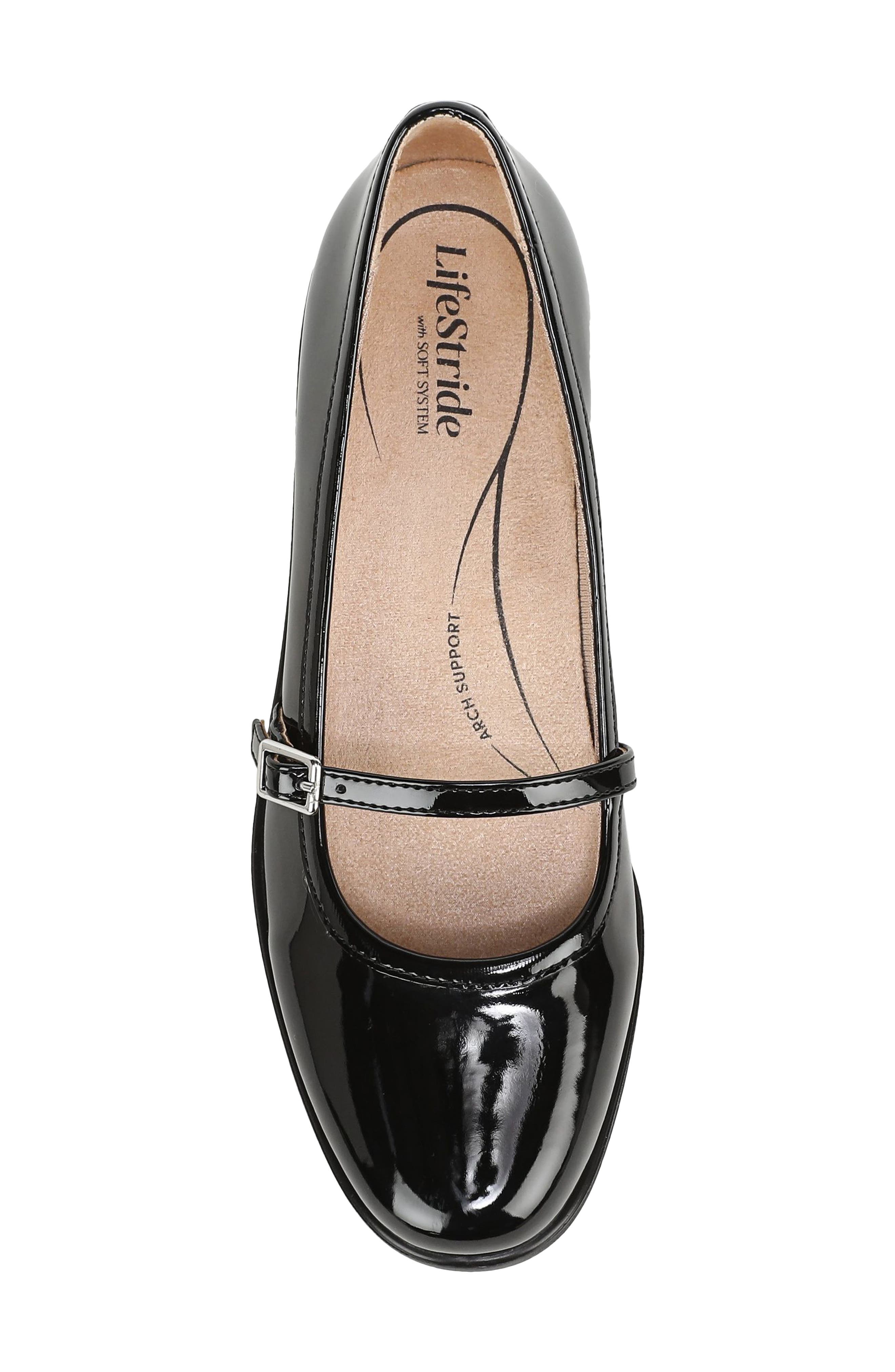 Jolene Wedge Mary Jane Flat, Alternate, color, BLACK