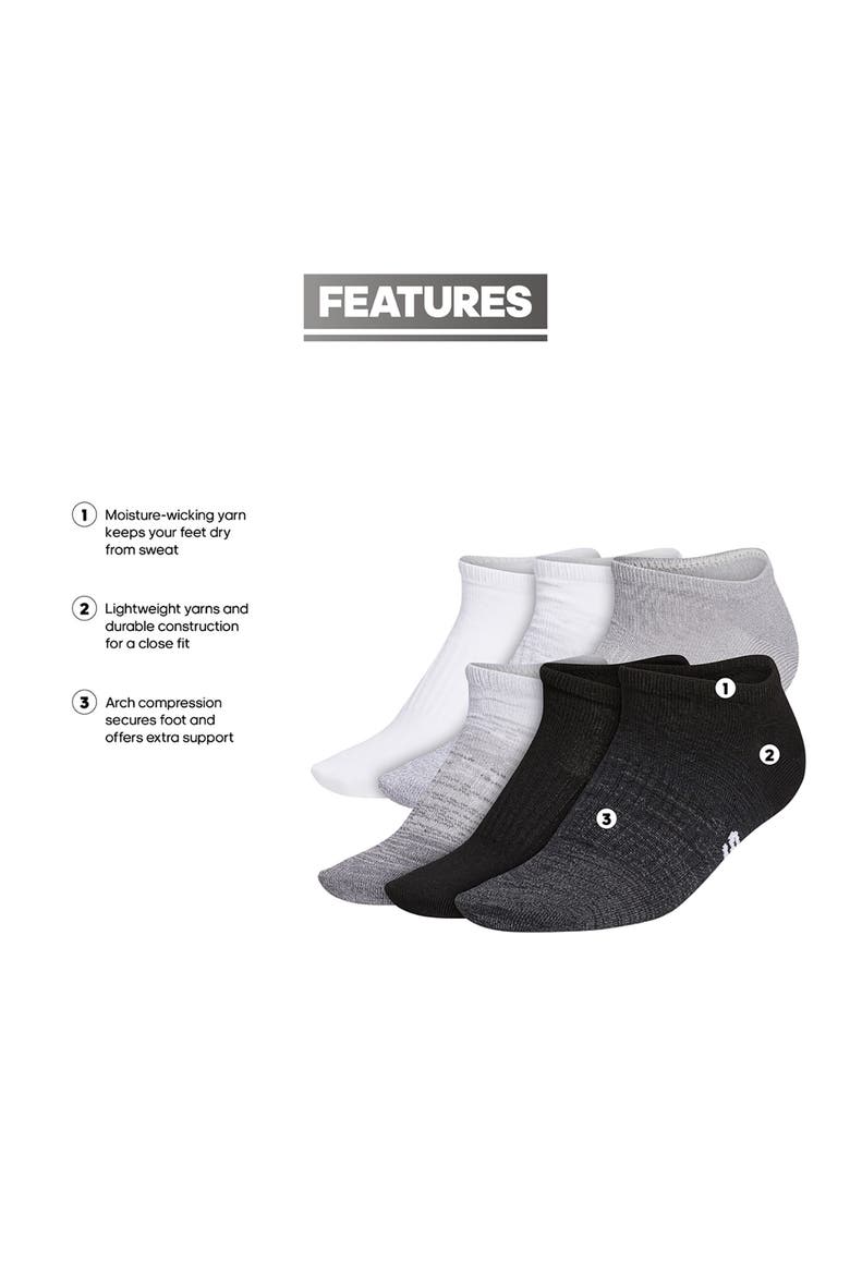 Superlite Badge of Sport Ankle Socks - Pack of 6, Alternate, color, BLACK