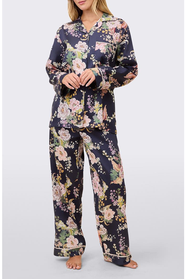 Betsy Cotton Sateen Pajamas, Main, color, NAVY