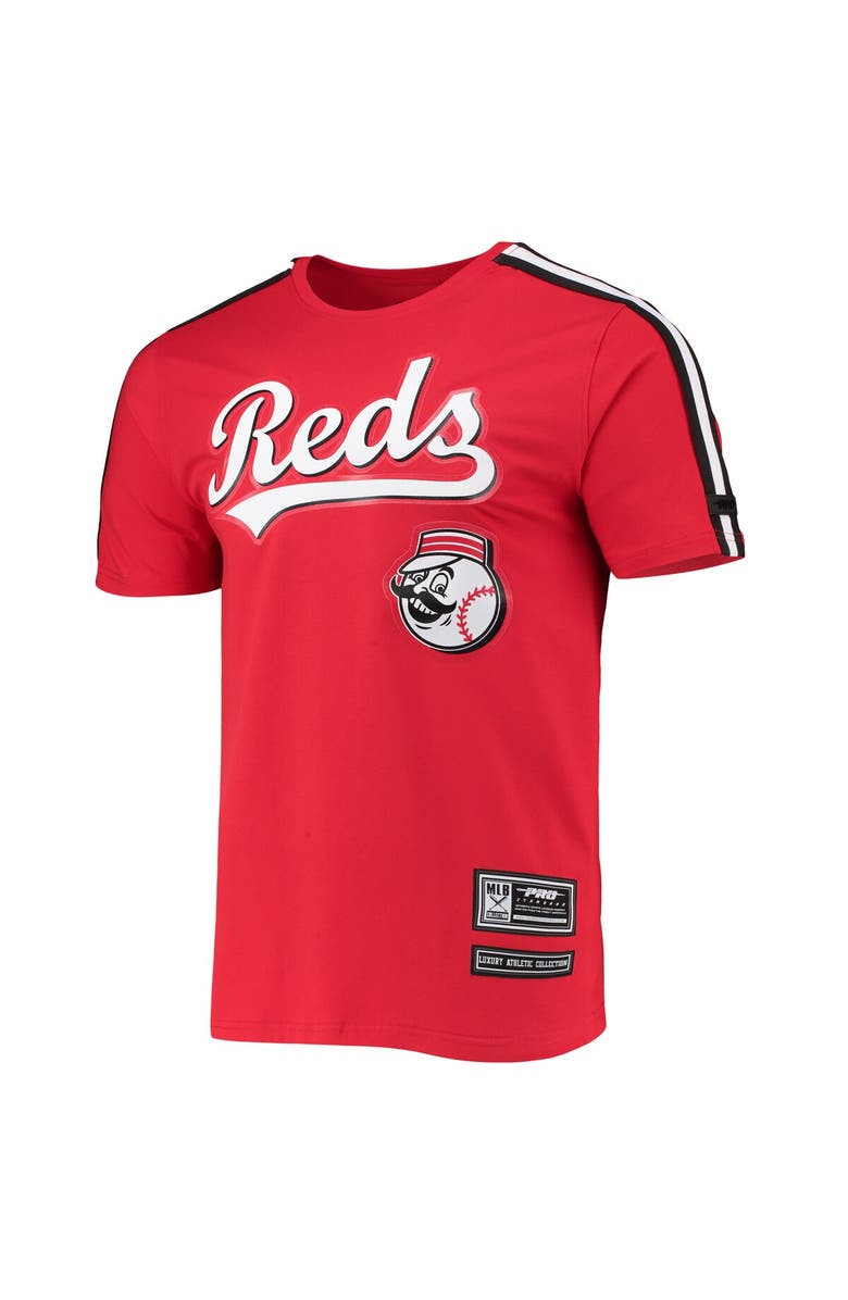 PRO STANDARD Men's Pro Standard Red/Black Cincinnati Reds Taping T-Shirt, Alternate, color, Red