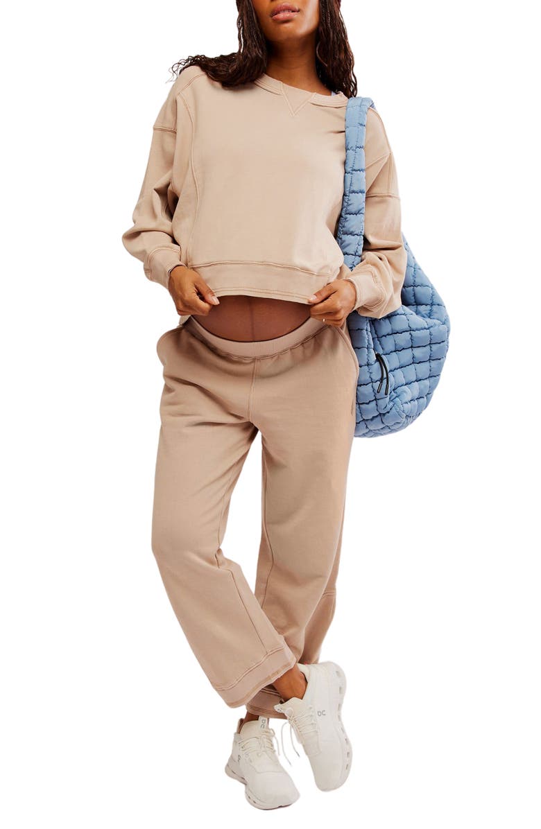 Free People Hatch Intercept Sweatshirt, Alternate, color, Desert Sand