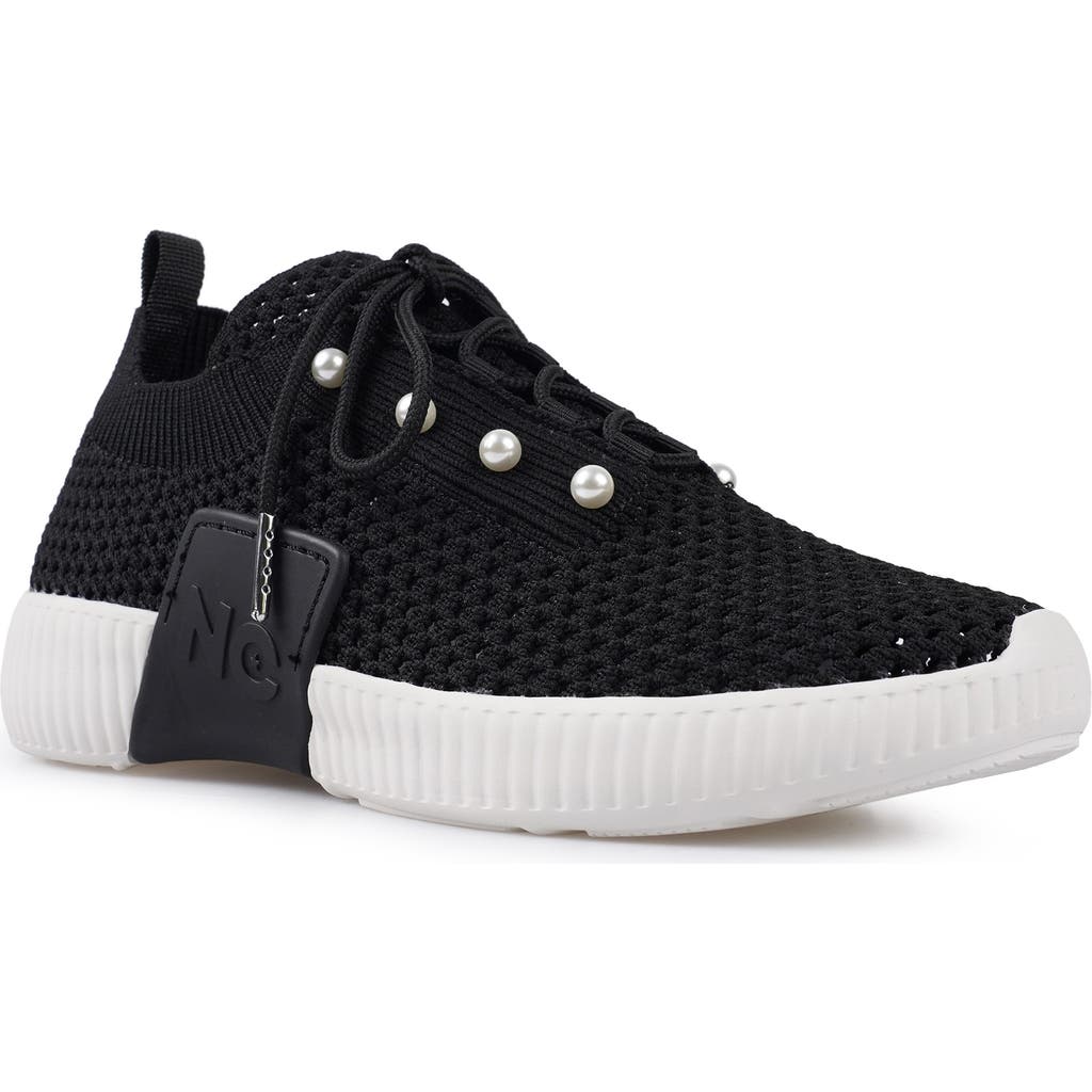 National Comfort Klarra Faux Pearl Embellished Sneaker In Black
