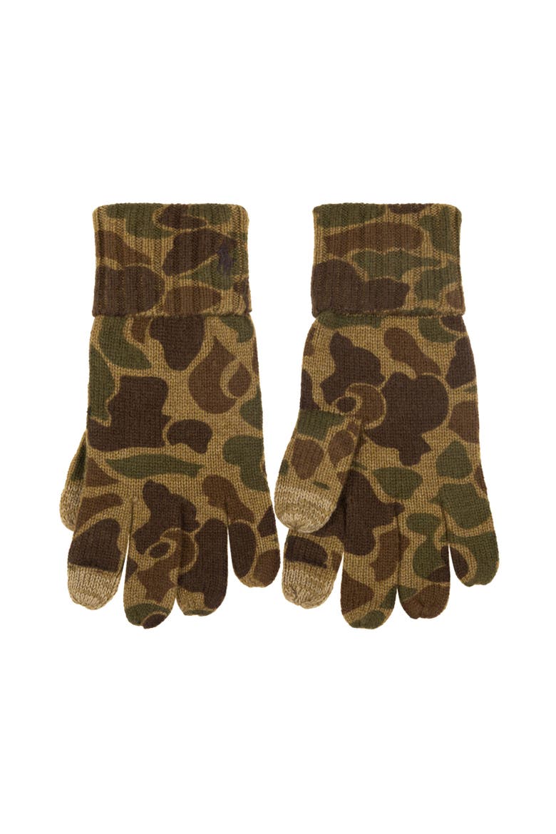 Printed Camo Touch Glove, Alternate, color, Khaki Camo