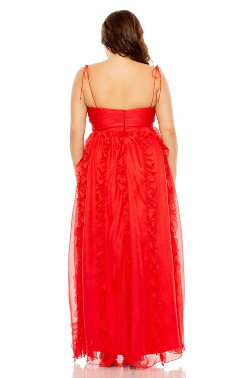 MAC DUGGAL MAC DUGGAL KEYHOLE DETAIL CHIFFON SLEEVELESS GOWN