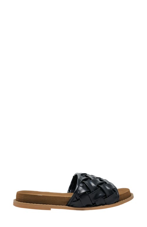 Gaahuu Woven Slide Sandal In Black