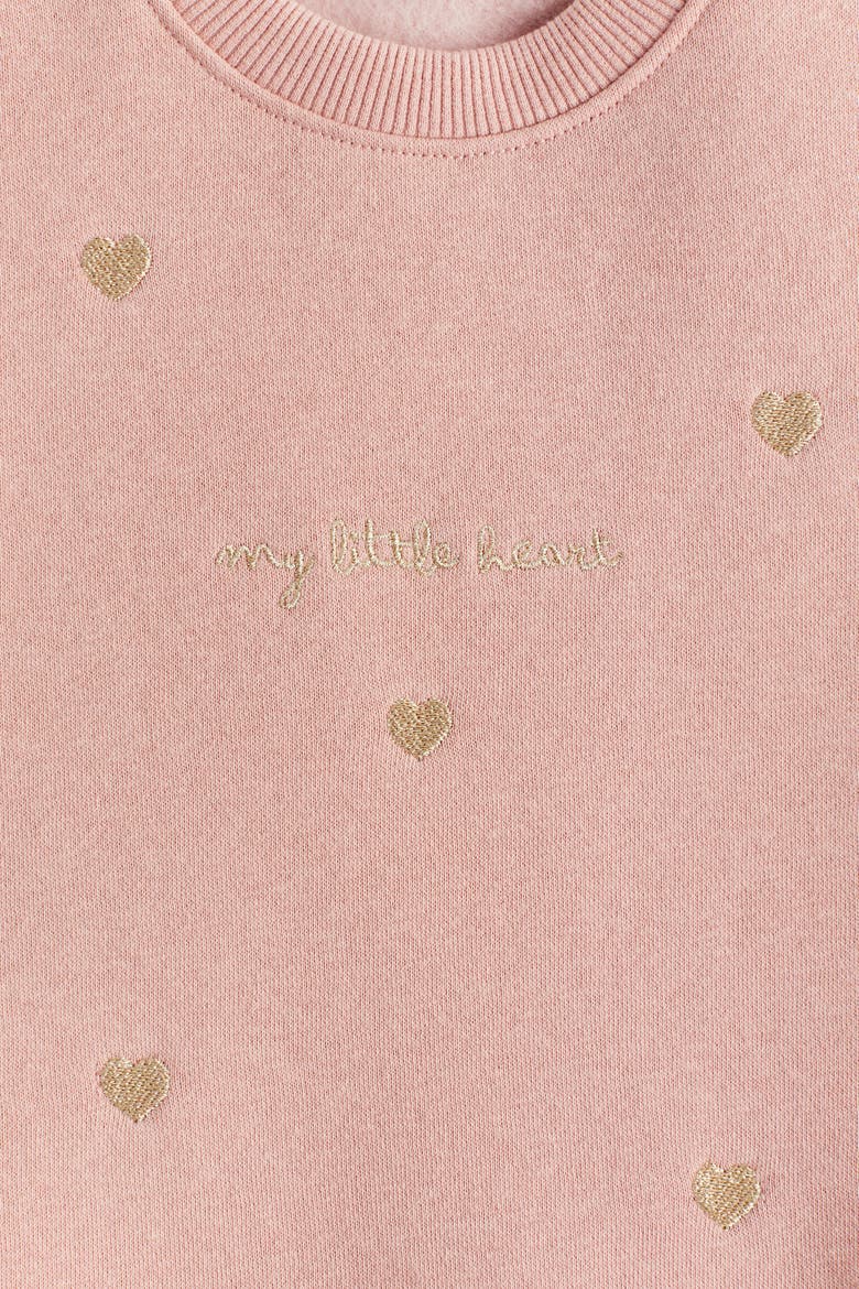 Tulle-skirt Sweatshirt Dress, Alternate, color, Light dusty pink/hearts