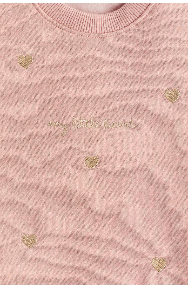 H&M Tulle-skirt Sweatshirt Dress, Alternate, color, Light Dusty Pink/Hearts