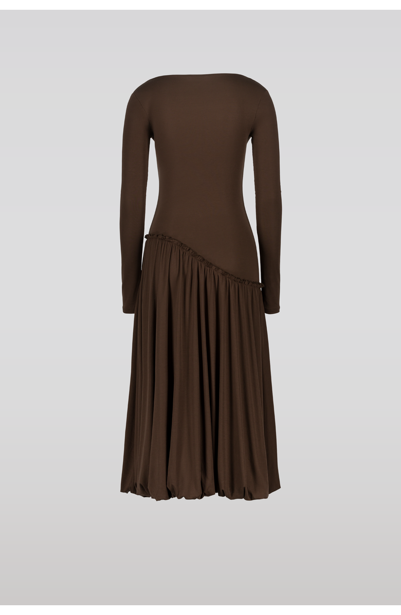 SAEMDI Asymmetric Hip Dress with Scoop Neck, Alternate, color, Dark Brown