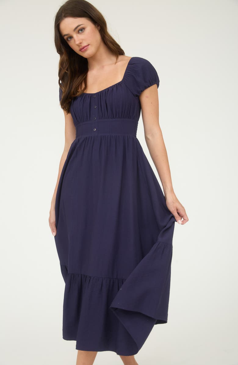 Cap Sleeve Empire Waist Midi Dress