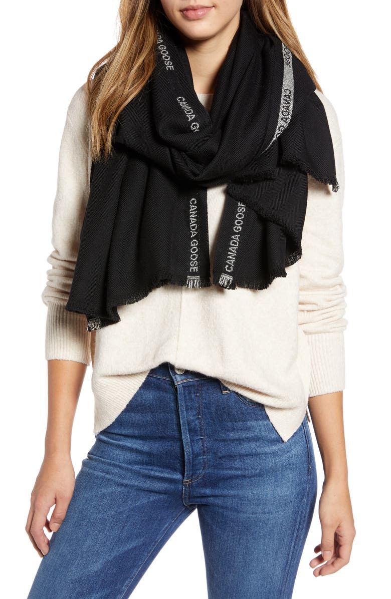 Canada Goose Selvedge Merino Wool Scarf, Main, color,