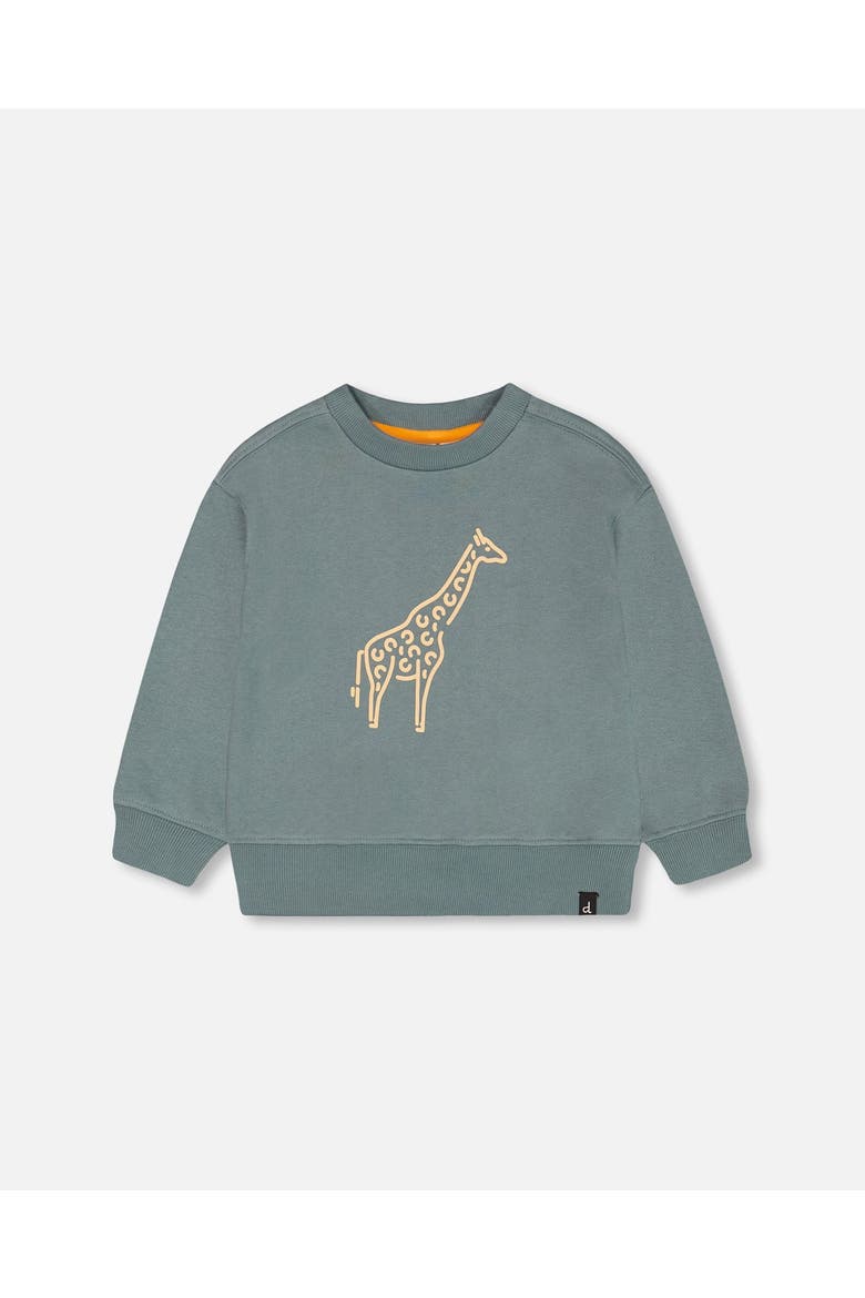 Little Boy's French Terry Printed Sweatshirt Pine Green, Main, color, Pine Green
