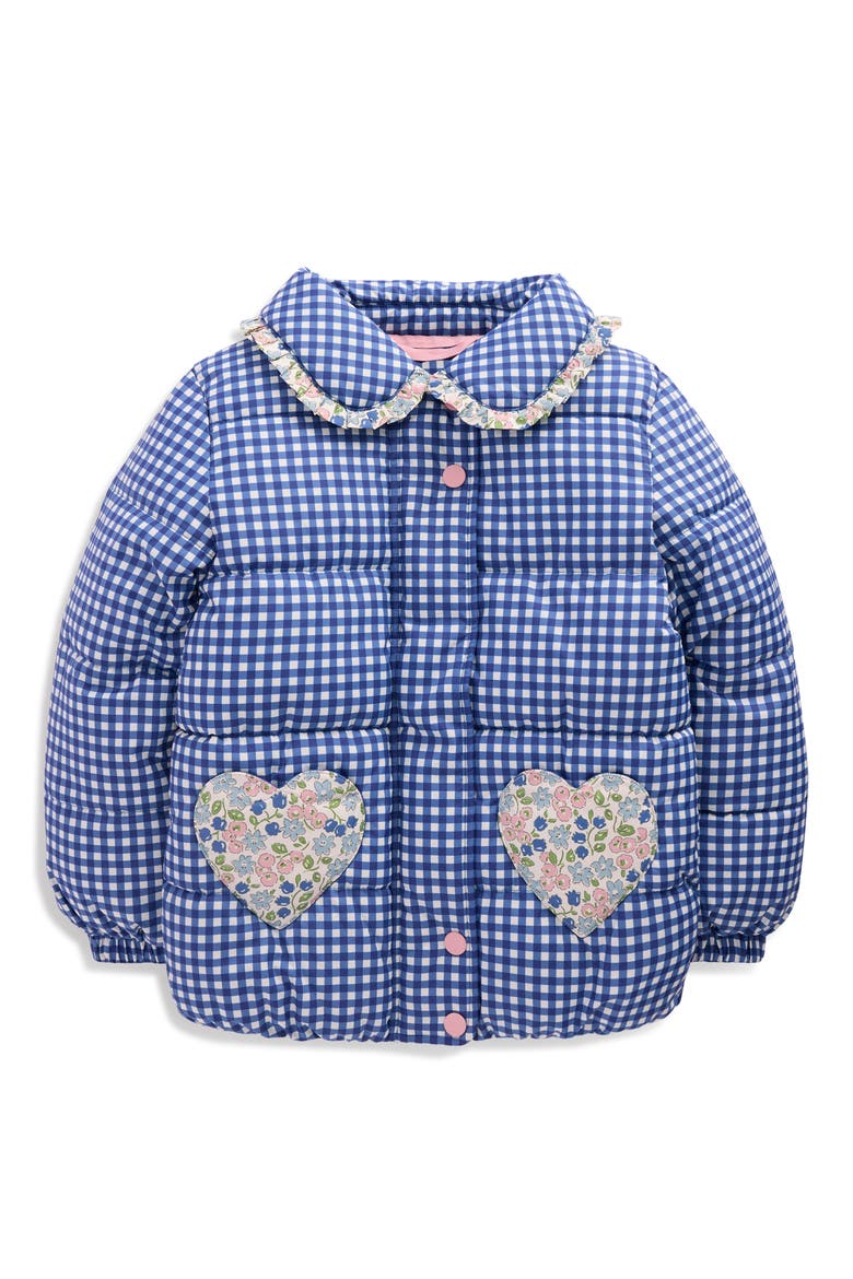 Kids' Padded Gingham Jacket, Main, color, BLUE GINGHAM