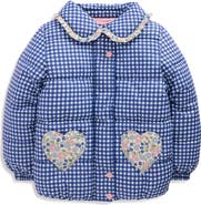 Mini Boden Kids' Padded Gingham Jacket