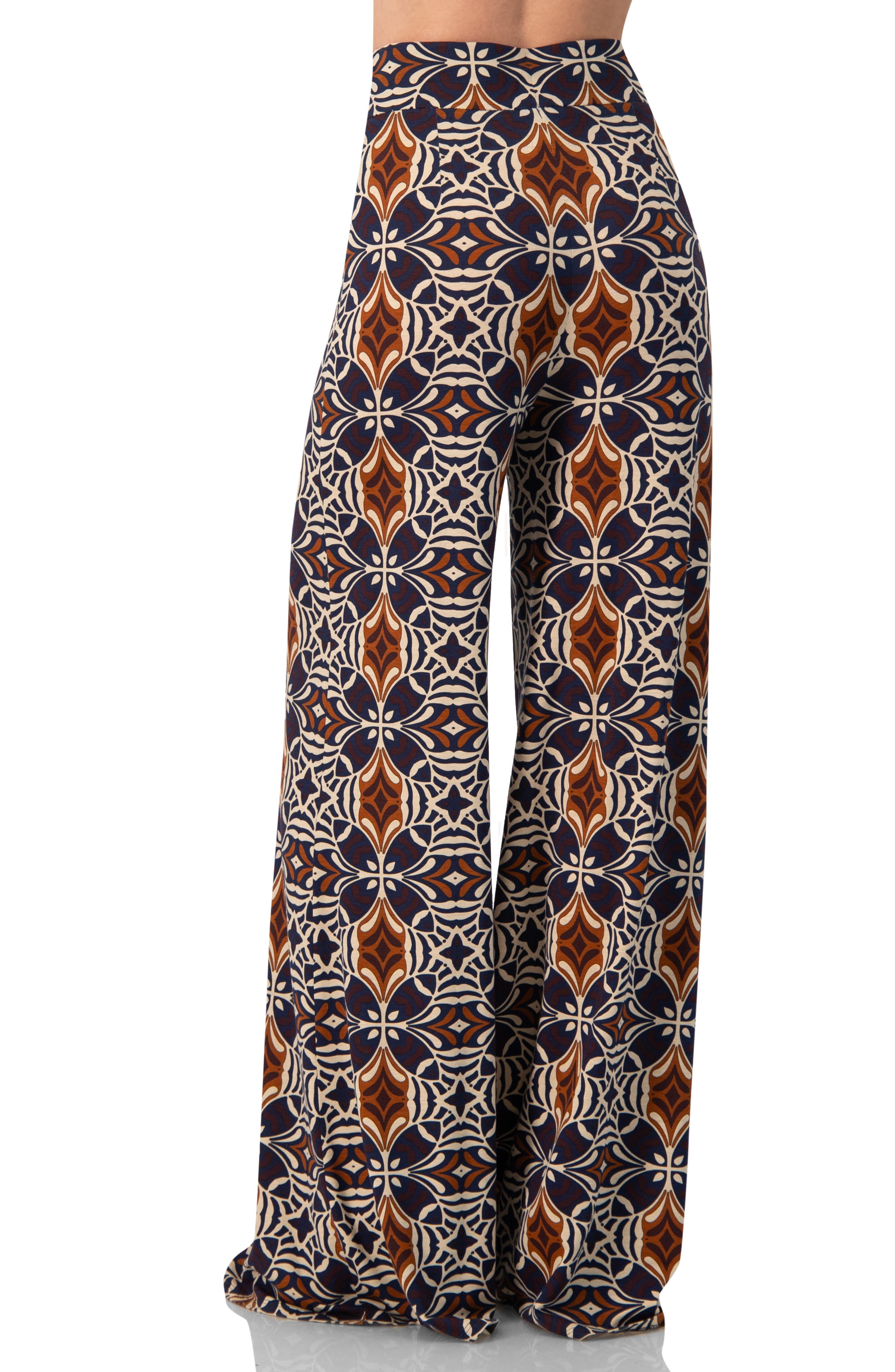 Wide-Leg Patterned Palazzo Trousers - image 2