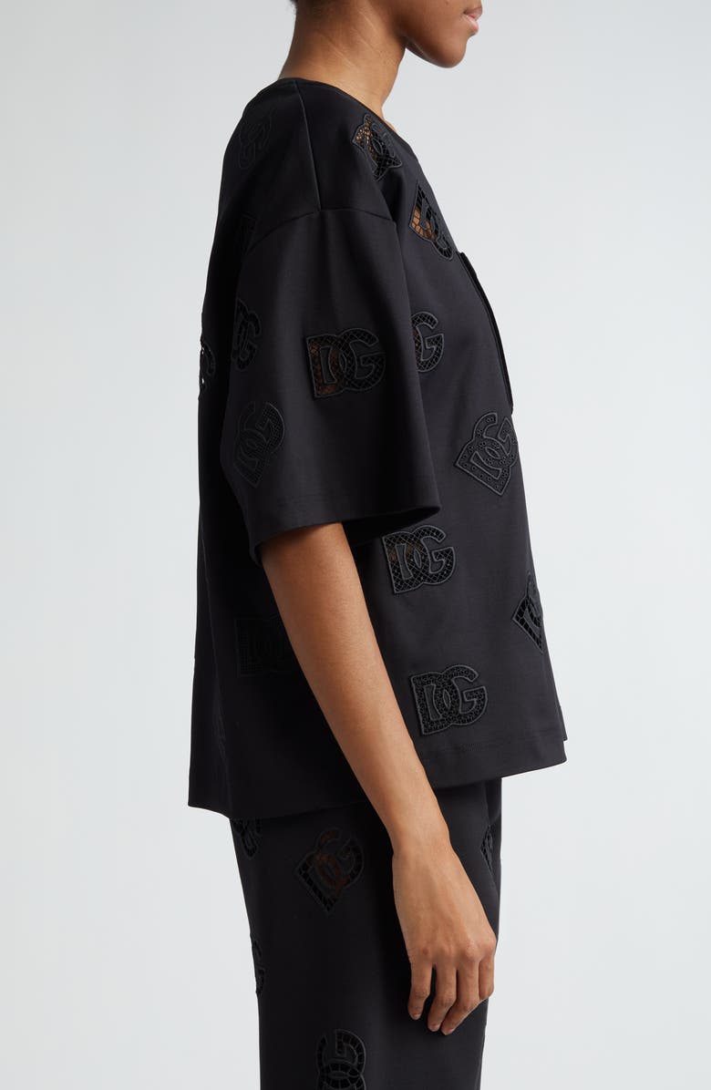 Dolce&Gabbana Logo Appliqué Oversize T-Shirt, Alternate, color, 
