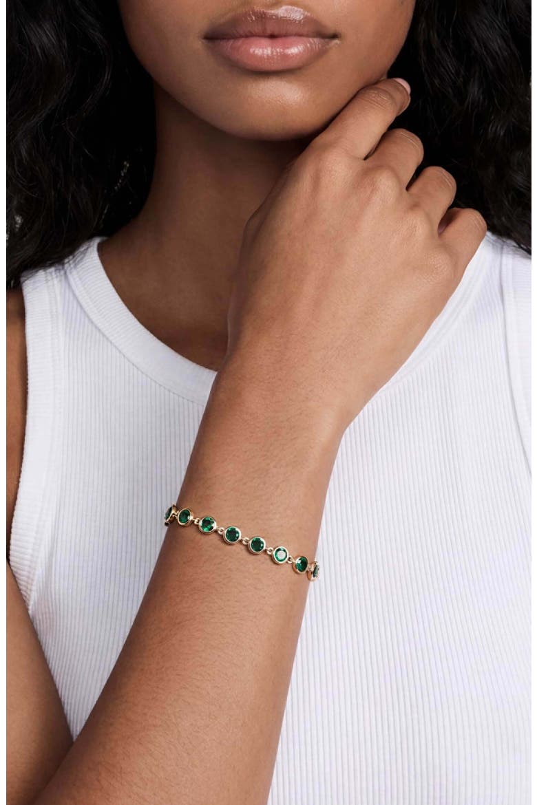 Everyday Crystal Link Bracelet, Alternate, color, GREEN