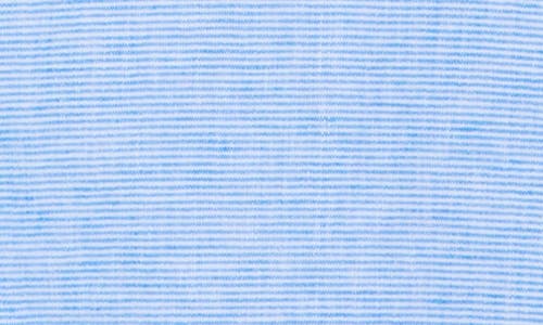 Original Penguin Stripe Stretch Linen & Cotton Button-down Shirt In Ibiza Blue