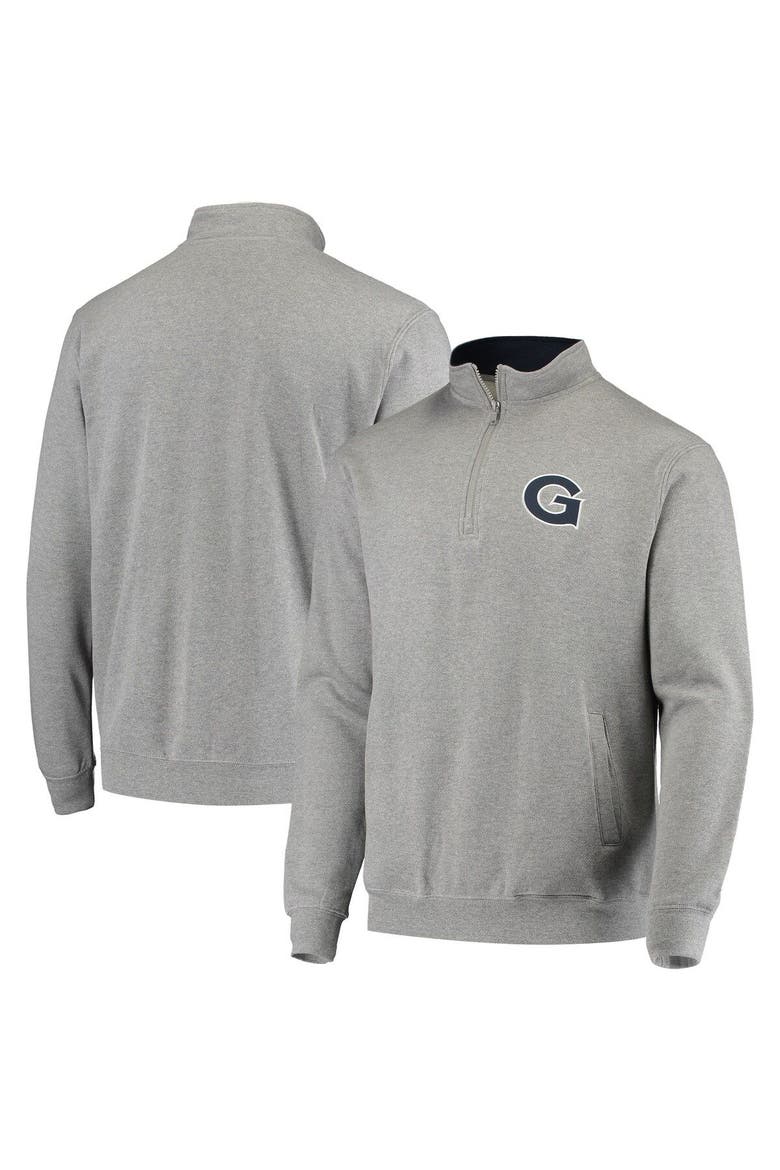 Men's Colosseum Heathered Gray Georgetown Hoyas Tortugas Logo Quarter-Zip Jacket, Alternate, color, Heather Gray