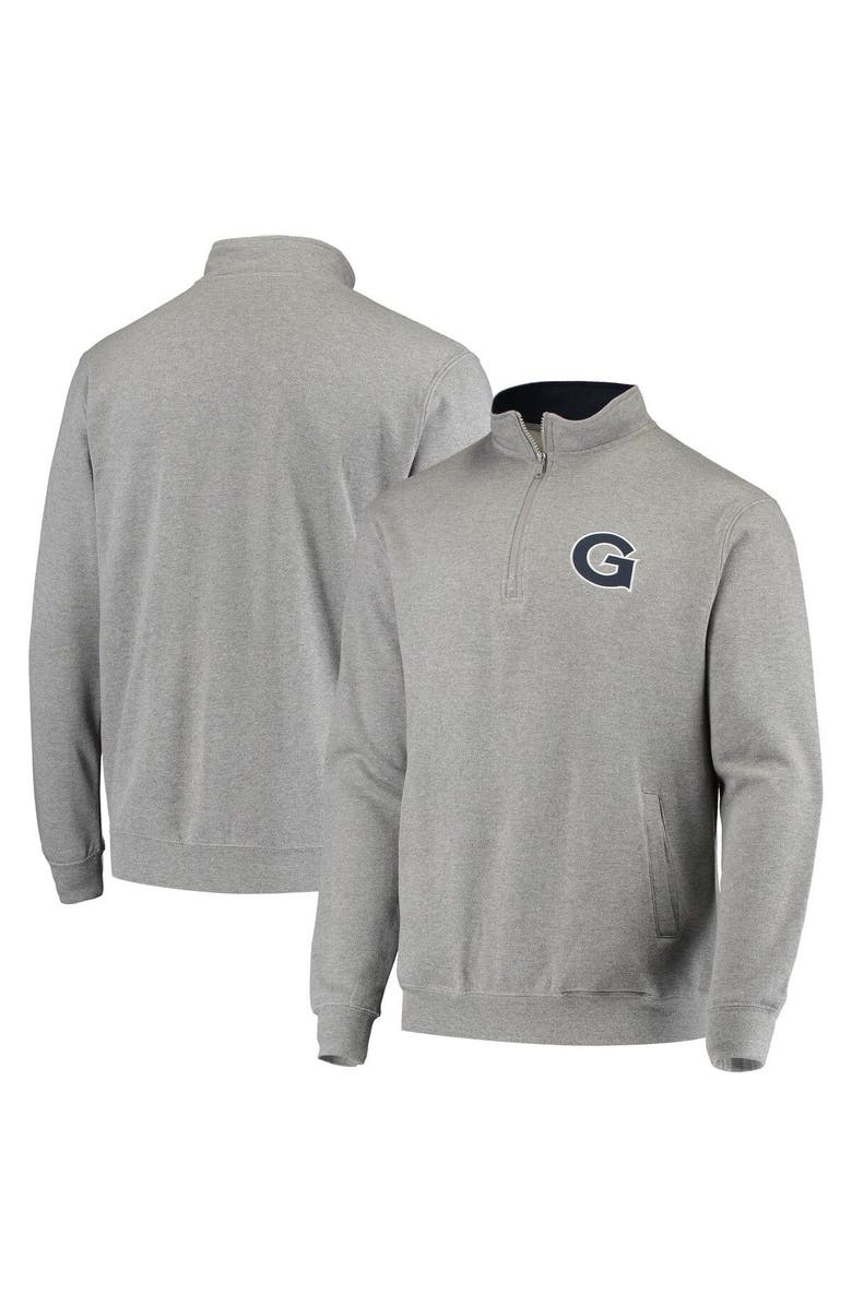 COLOSSEUM Men's Colosseum Heathered Gray Georgetown Hoyas Tortugas Logo Quarter-Zip Jacket, Alternate, color, Heather Gray