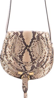 Chloé Marcie Snakeskin Embossed Leather Crossbody Bag