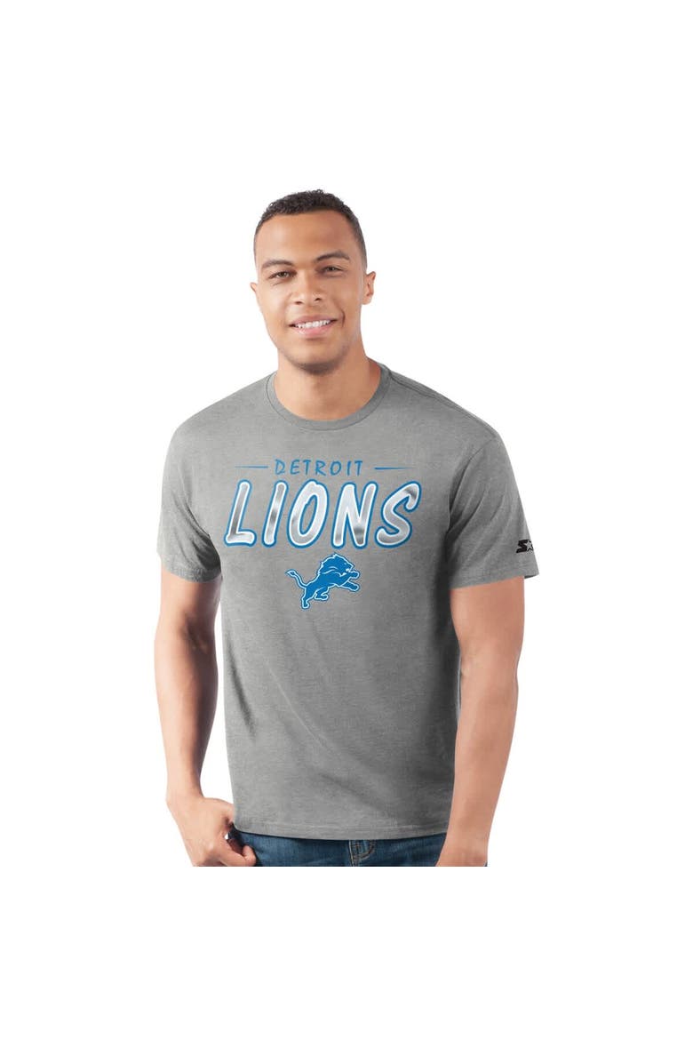 Men's Starter  Heather Gray Detroit Lions Prime Time T-Shirt, Main, color, Heather Gray