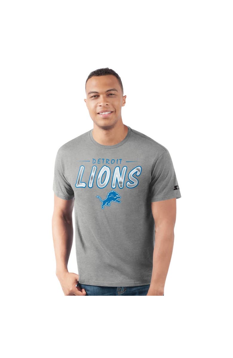STARTER Men's Starter  Heather Gray Detroit Lions Prime Time T-Shirt, Main, color, Heather Gray