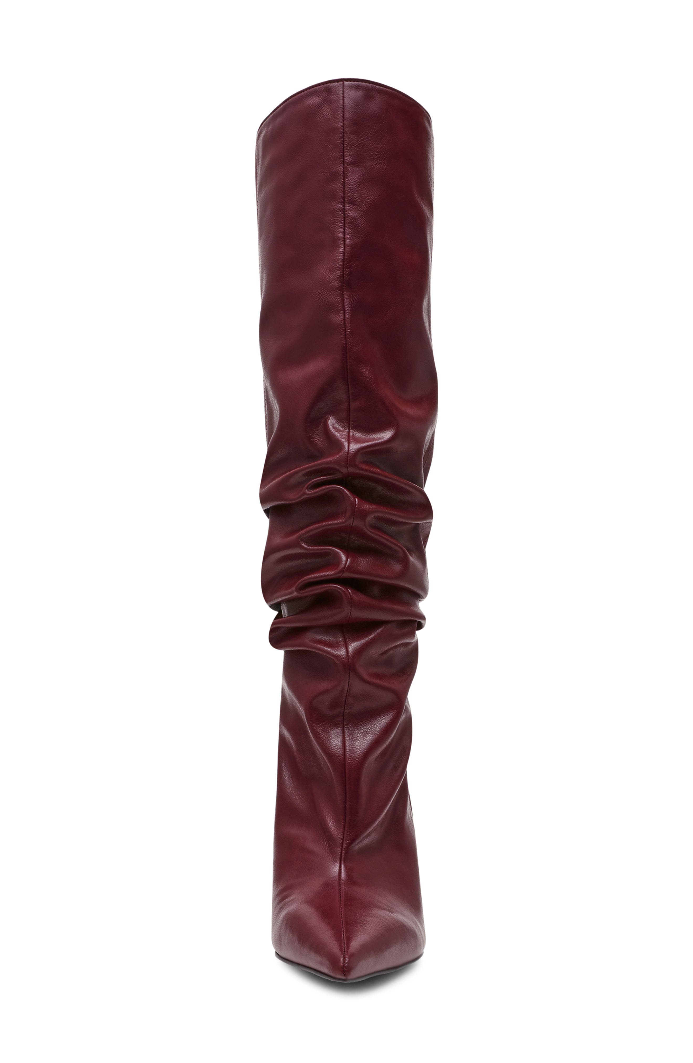 Distortion Knee High Boot, Alternate, color, BURGUNDY