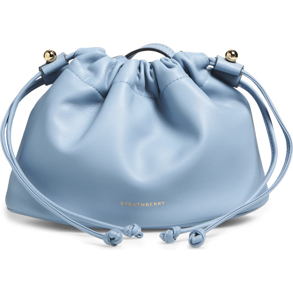 Strathberry Drawstring Napa Leather Drawstring Bucket Bag In Blue