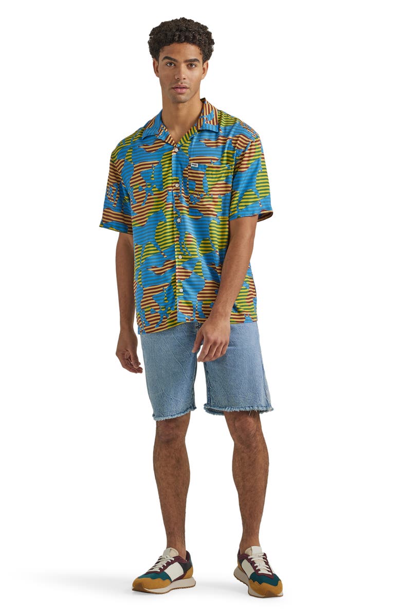 Wrangler Loose Fit Raw Hem Denim Shorts, Alternate, color,