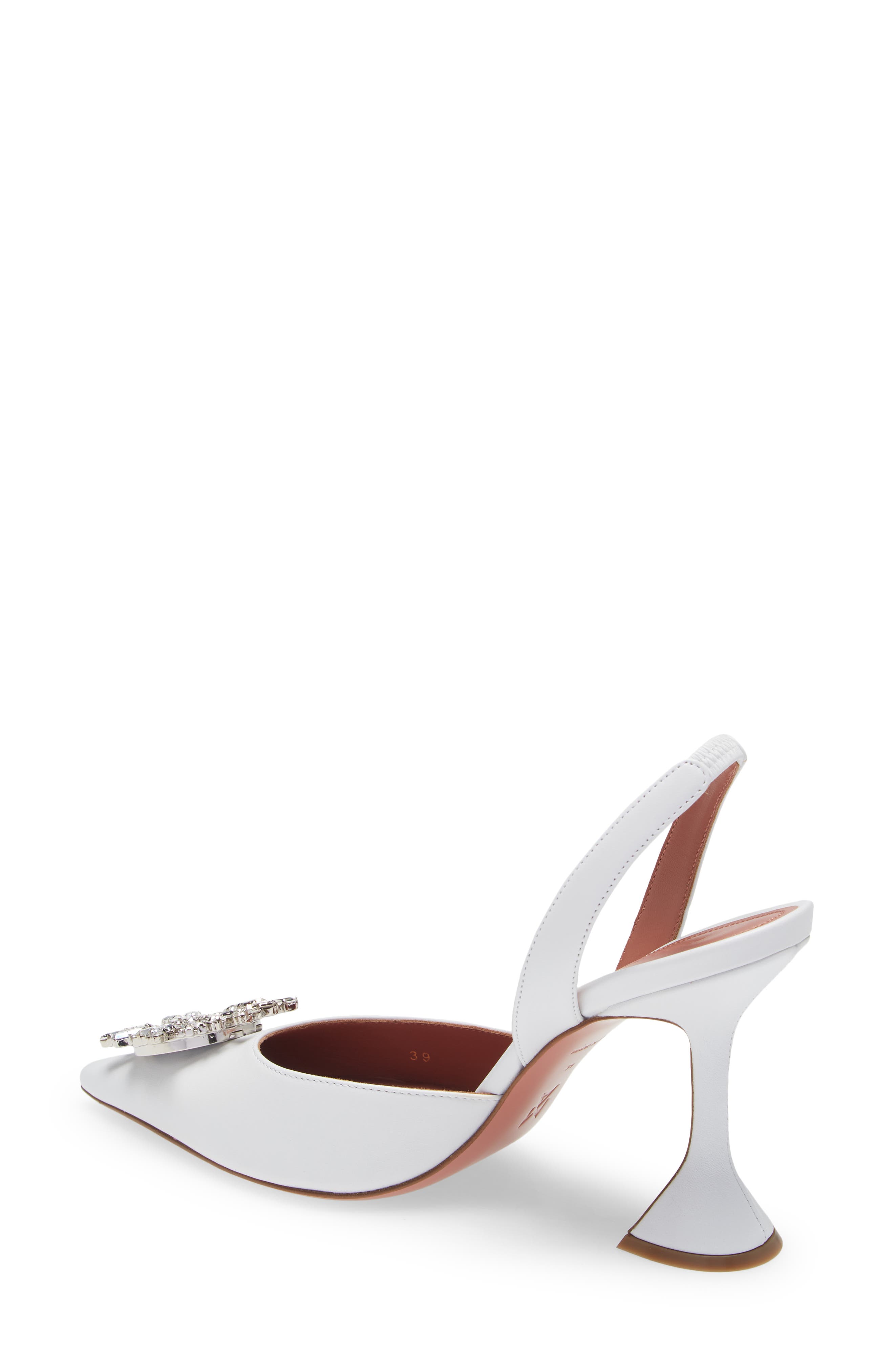 Begum Glass Pointed Toe Slingback Pump, Alternate, color, NAPPA WHITE