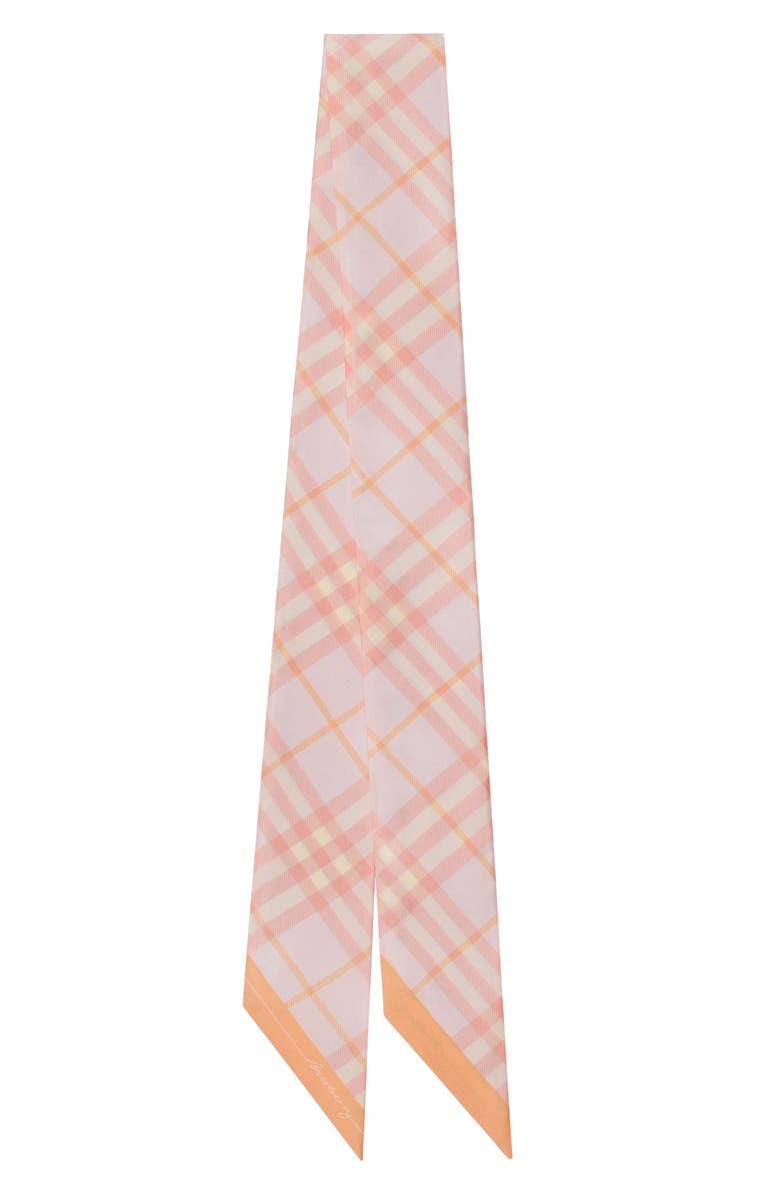 Burberry Check Silk Twill Skinny Scarf, Main, color, 