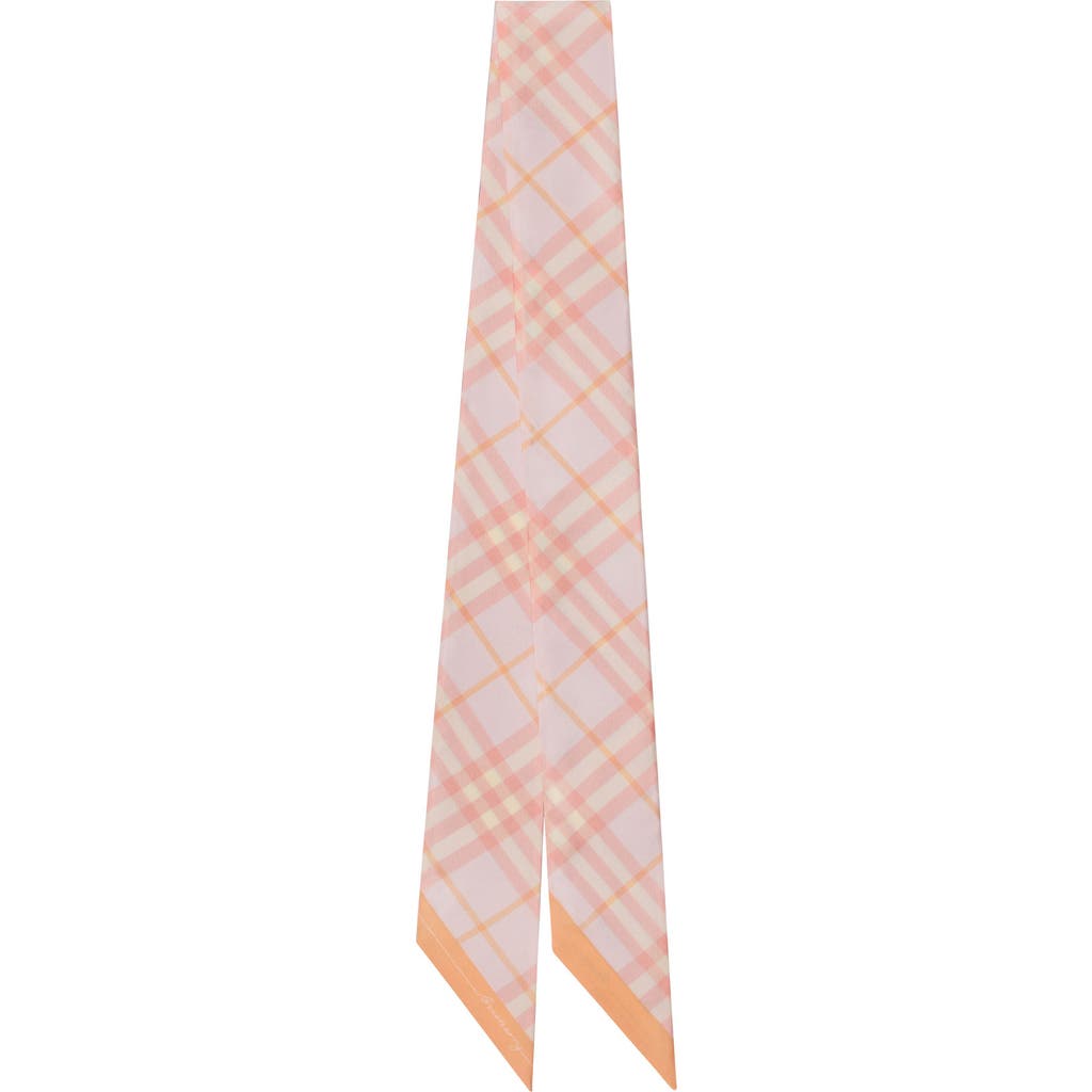 Burberry Check Silk Twill Skinny Scarf In Multi