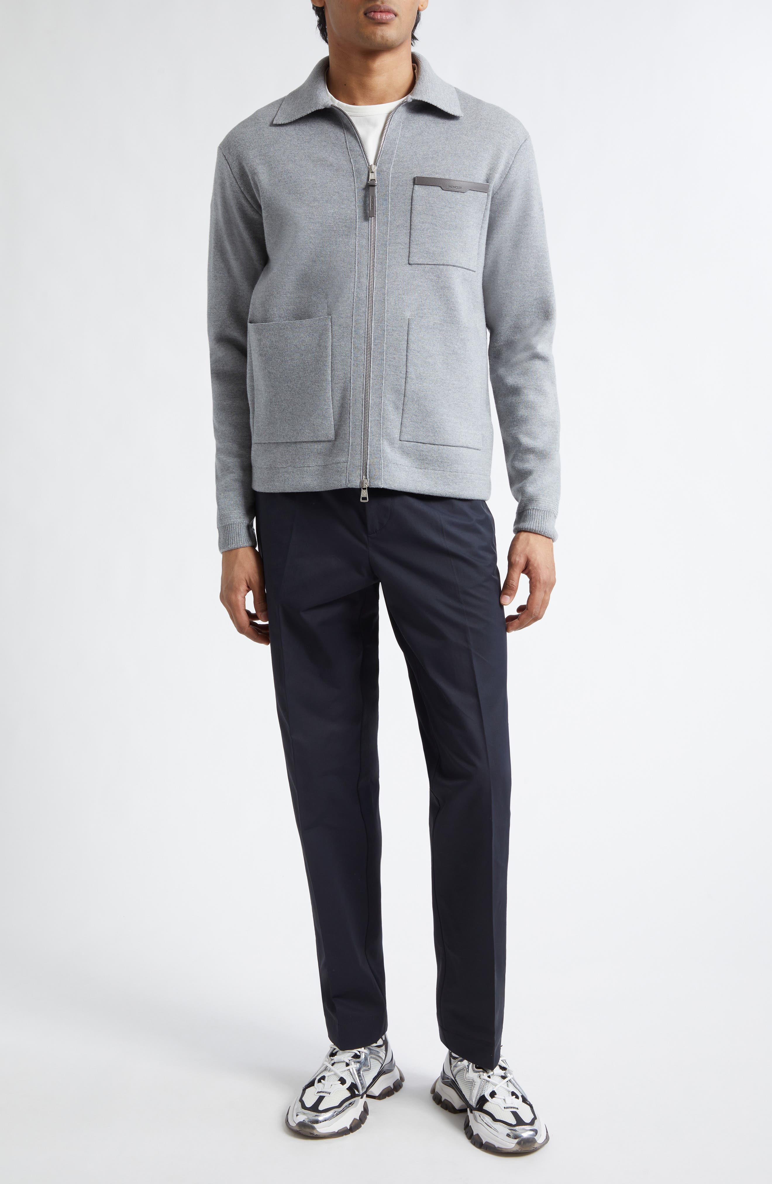Wool Milano Stitch Zip Cardigan - image 2