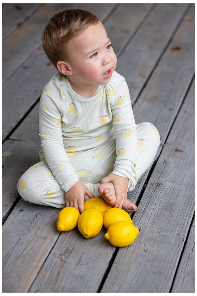 Lemon Print PJ for Baby Boy, Alternate, color, Mint