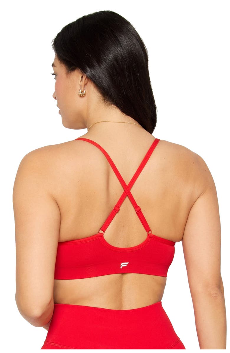 Fabletics Sleek Seamless Strappy Low Impact Bra, Alternate, color, Heated Red