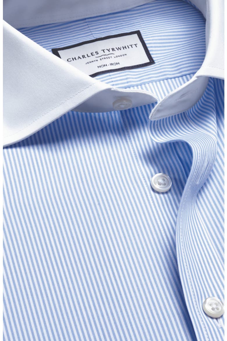 Cutaway Collar Non-Iron Bengal Stripe Winchester Shirt, Alternate, color, Sky Blue