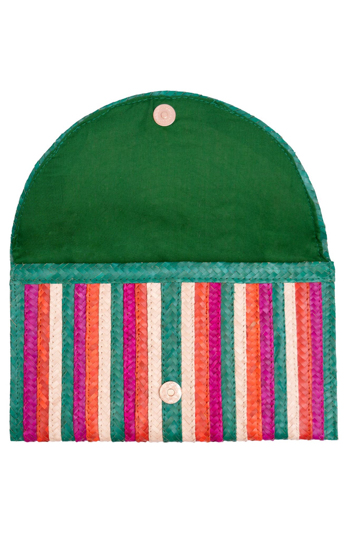 Jelavu Brooke Striped Raffia Clutch, Alternate, color, Green Multi