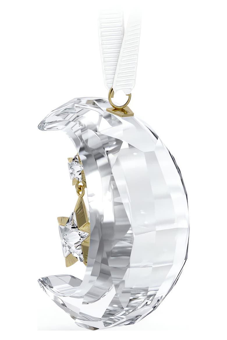 Holiday Magic Moon Crystal Ornament, Alternate, color, CLEAR / GOLD