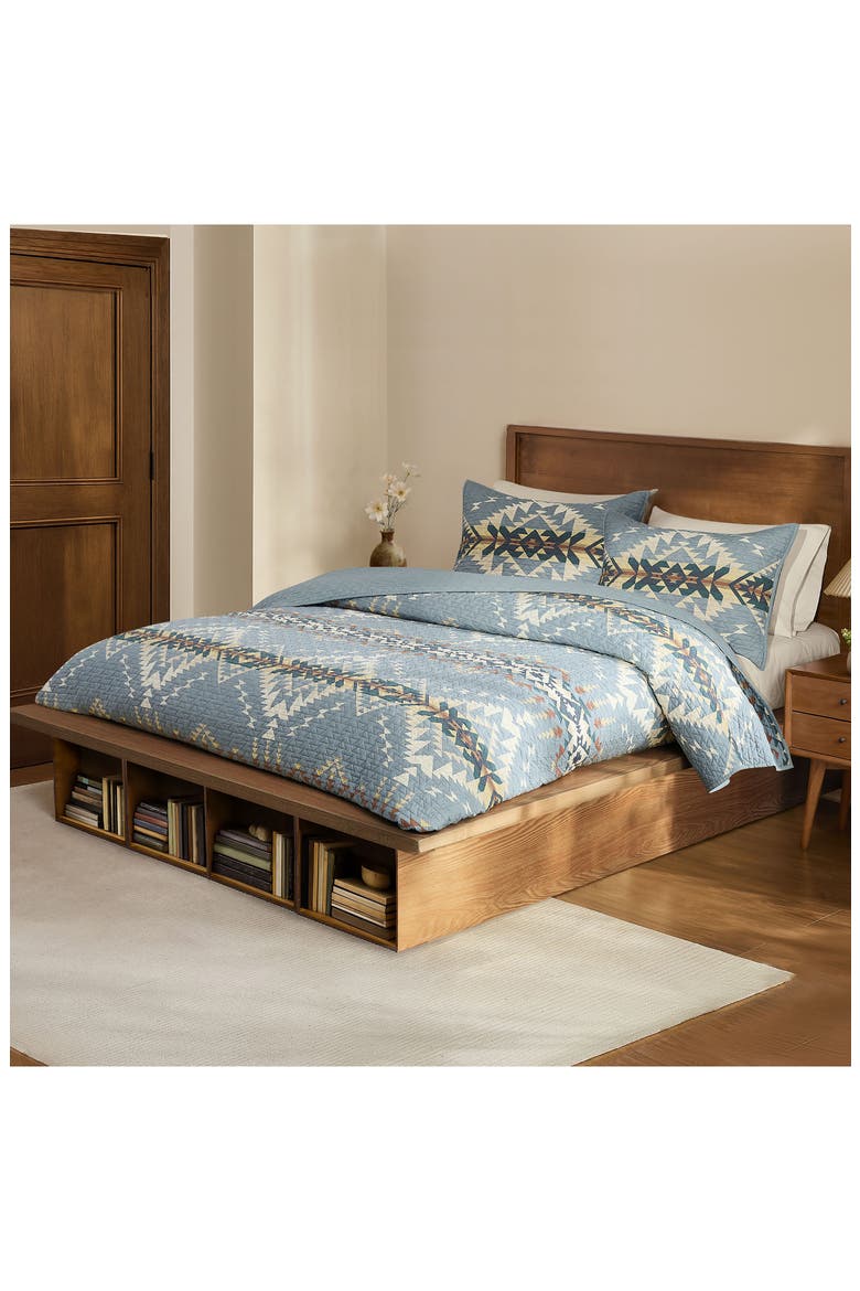 Bridge Creek Coverlet & Pillow Shams Set, Alternate, color, SILVER BLUE